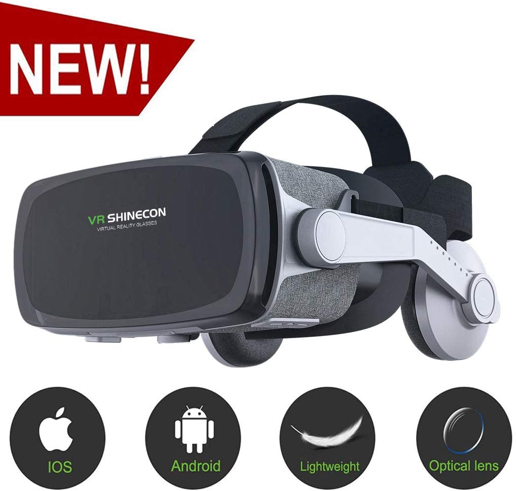 Erkende strategi finansiere New Version ]VR Headset,Virtual Reality Headset,VR SHINECON VR Goggles for  Movies, Video,Games - 3D VR Glasses for Iphone, Android and Other Phones  Within 4.7-6.2 inches - Trauma Relief